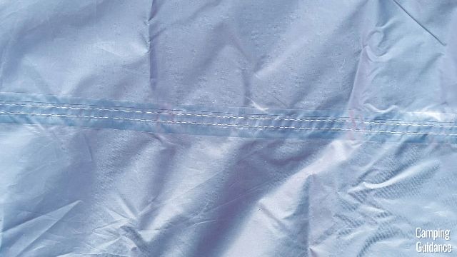 A close-up of what the seam taping of the flooring in the Eureka LX 6 looks like.