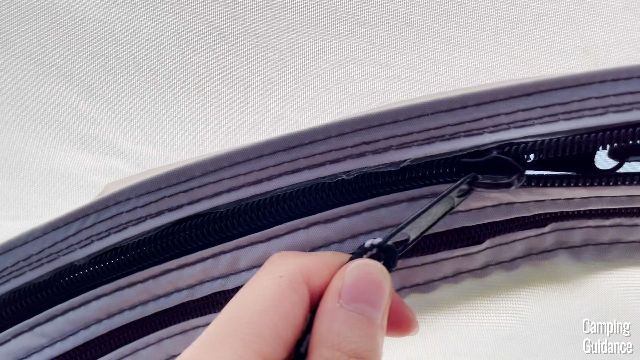 A close-up shot of the seam taping on the door seam.