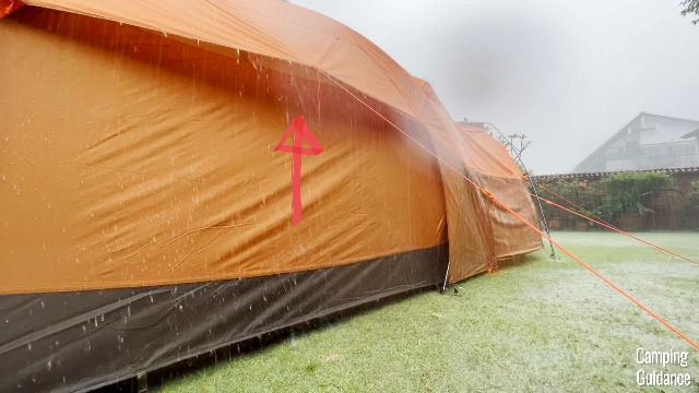 A bottom-up view of the side wall of the Wawona 6.