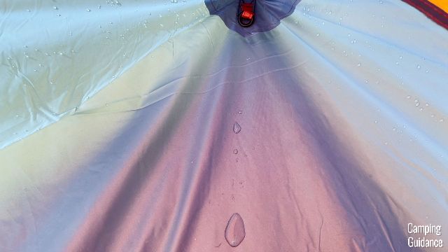 Leakage inside the Eureka LX 6 after the one hour heavy rain test.