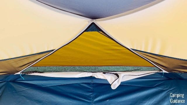 What one of the floor vents looks like from the inside of the REI Base Camp 6.