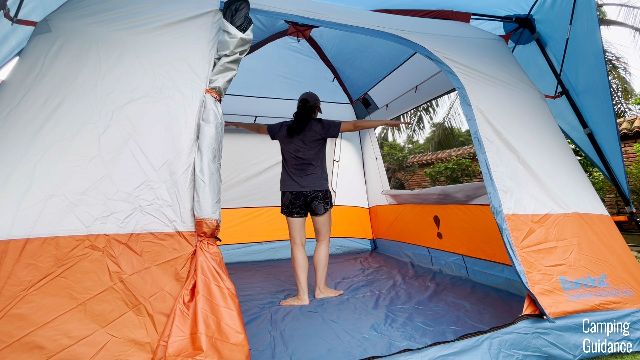 Me in the Eureka LX 6 with arms stretched out.