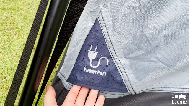 A close-up shot of the Power Port on the Caddis Rapid 6.