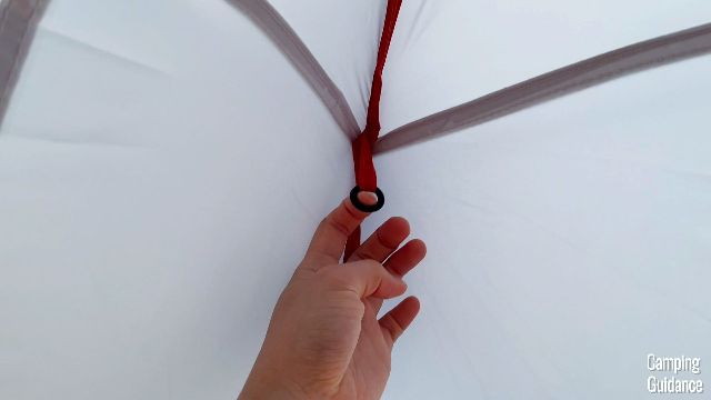 A close-up of one of the top loops in the Eureka LX 6.