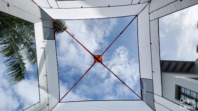 What the ceiling mesh of the Eureka Copper Canyon LX 6 looks like without the rainfly.