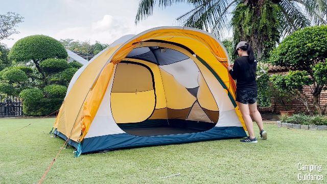 The front porch of the REI Base Camp 6.