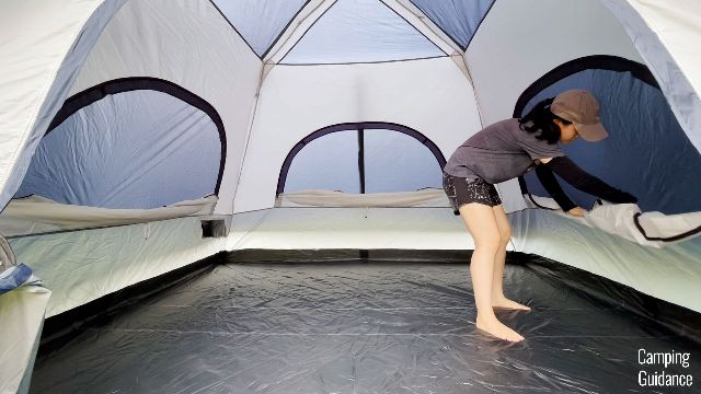 This is a picture of me opening one of the windows in the Caddis Rapid 6. In this picture, you can see 3 windows. The other front door window is not pictured.