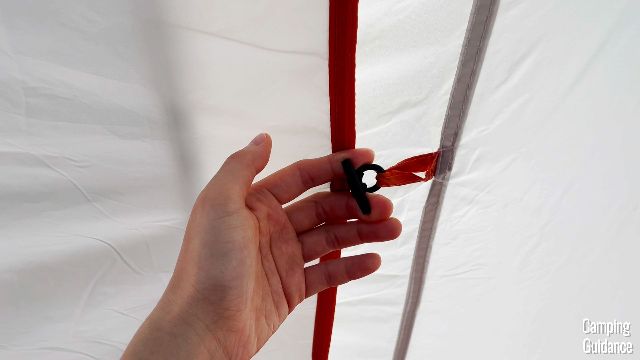 A close-up shot of one of the window toggles in the Eureka LX 6.