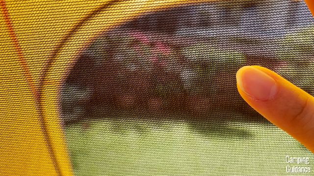 What the micro mesh of the REI Base Camp 6 looks like up close.