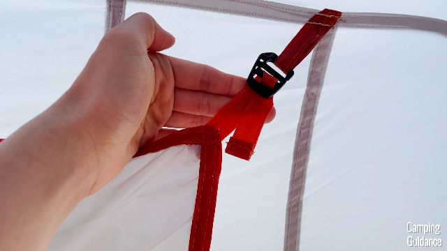 A close-up shot of one of the adjustable toggles in the Eureka LX 6.