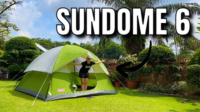 The author in her Coleman Sundome 6.