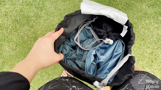 The side-loading opening of the carry bag of the REI Skyward 4