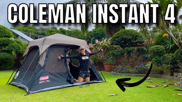 The author in her Coleman Instant Cabin 4 (product image)