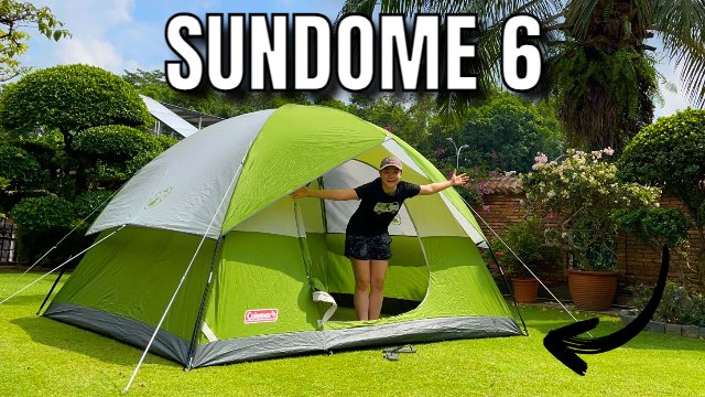 The author in her Coleman Sundome 6.