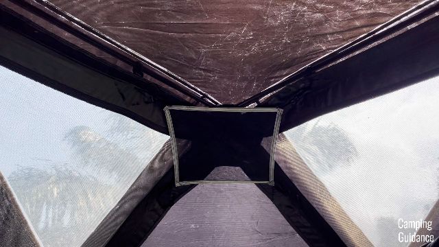 What the removable gear loft of the Ozark Trail Dark Rest Instant Cabin 6 looks like
