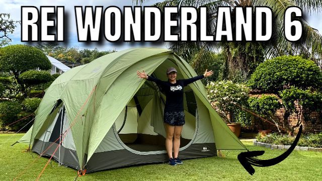 The author standing in front of her REI Wonderland 6.
