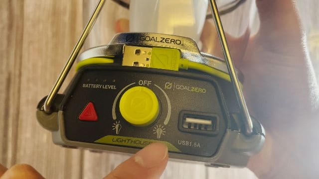 The adjustment knob of the Goal Zero Lighthouse 600 lantern