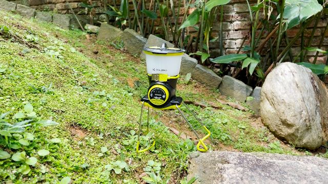 The Goal Zero Lighthouse Mini on a slope.