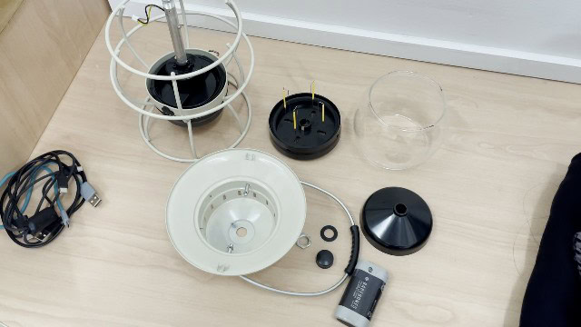 The different components of the Barebones Railroad lantern