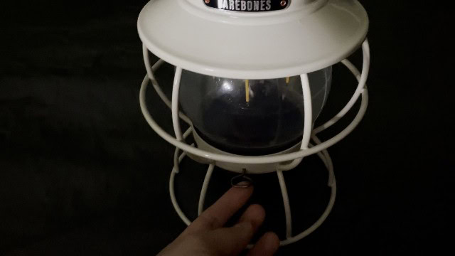 The seeded glass effect of the Barebones Railroad lantern.