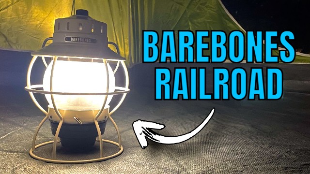 The author's Barebones Railroad lantern in a tent.