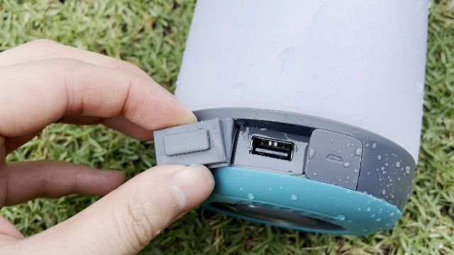 What happened after putting the BioLite AlpenGlow 500 through a heavy rain test.