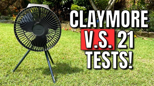 The author's Claymore Portable Fan V600+ on the ground.
