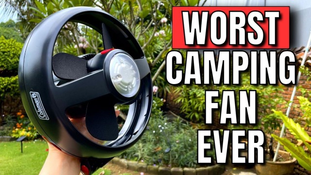 The author holding her Coleman CPX 6 Lighted Tent Fan.