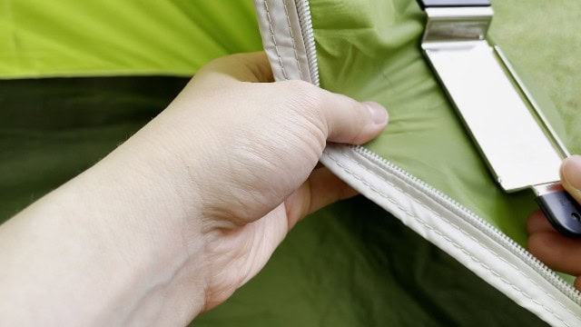 What the magnetic plate of the Coleman CPX 6 Lighted Tent Fan looks like.