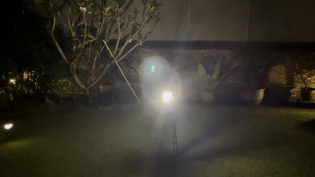 The Coleman Rugged Rechargeable 400 Lantern on its brightest setting.