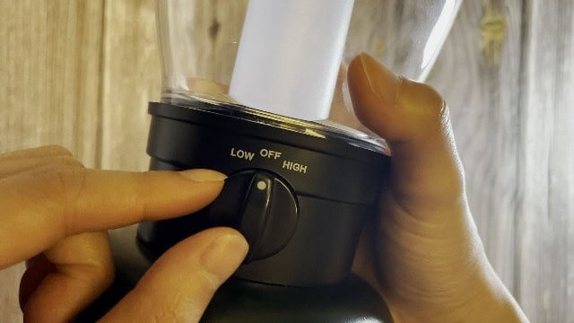 The brightness adjustment switch of the Coleman Rugged Rechargeable 400 Lantern.