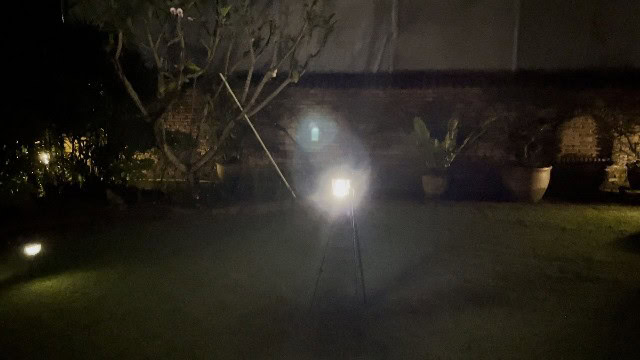 The Coleman Rugged Rechargeable 400 Lantern on its dimmest setting.