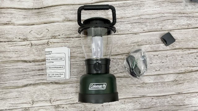 The author unboxing the Coleman Rugged Rechargeable 400 Lantern.