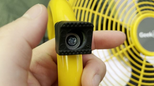 One of the rubber feet of the Geek Aire Portable Camping Fan.