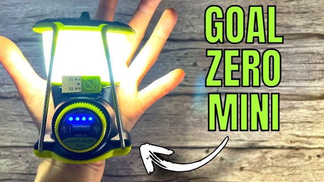 The author's Goal Zero Lighthouse Mini in the palm of her hand.