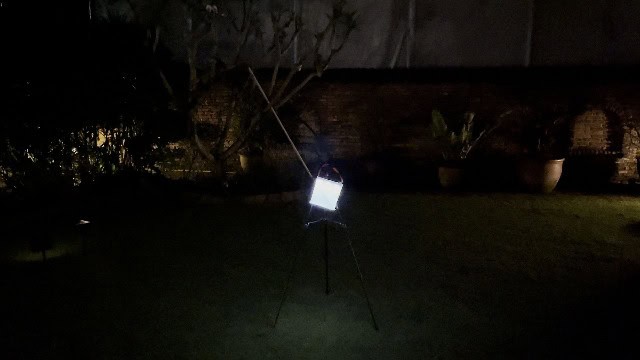 The LuminAID PackLite Titan on its dimmest white setting.