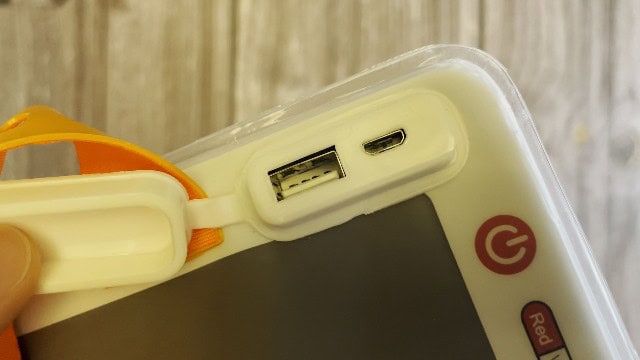 The 2 ports of the LuminAID PackLite Titan.