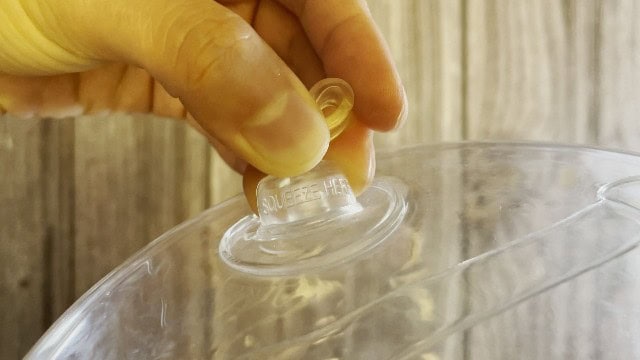 The valve of the MPOWERD Luci Pro Outdoor lantern.