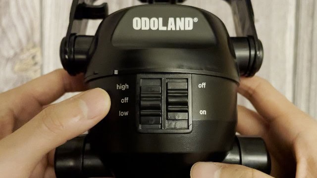 The switches of the Odoland Camping Fan.