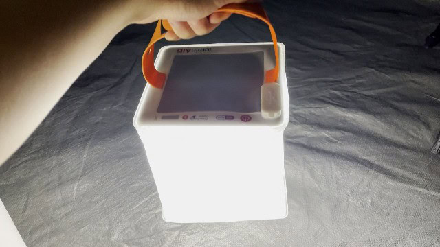 The handle of the LuminAID PackLite Titan.