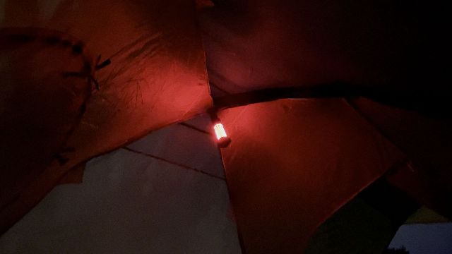 The Ledlenser ML6's red light mode.