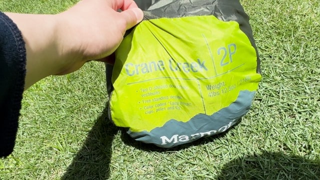 The carry bag of Marmot Crane Creek 2.