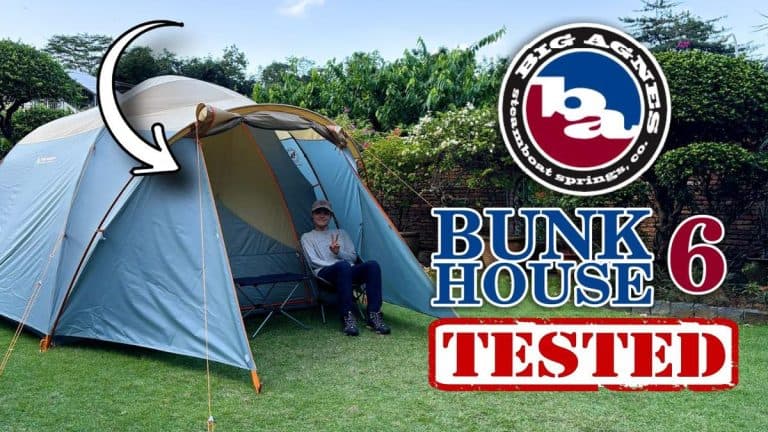 The author testing the Big Agnes Bunk House 6.