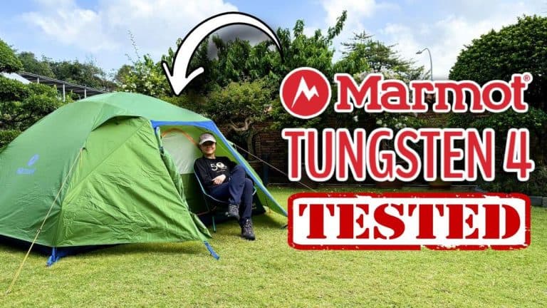 The author testing the Marmot Tungsten 4.